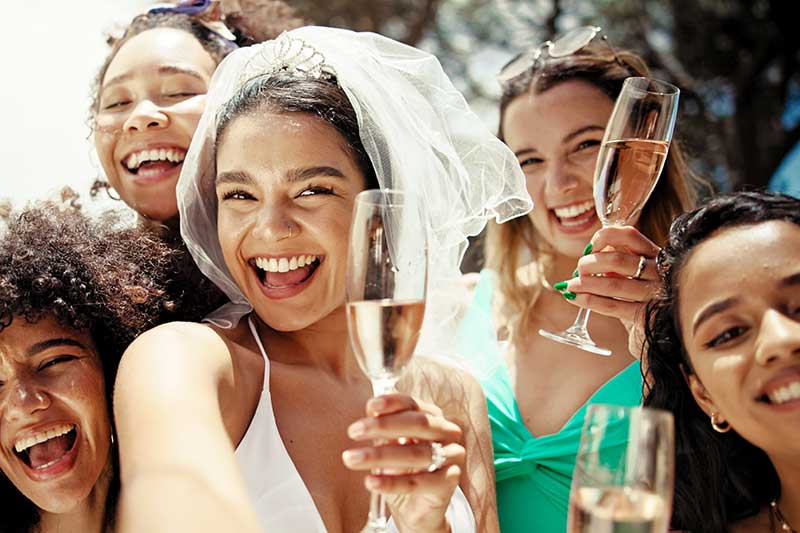 a perfect bridal shower venue in quincy ma - photo of bride-to-be and her bridal party