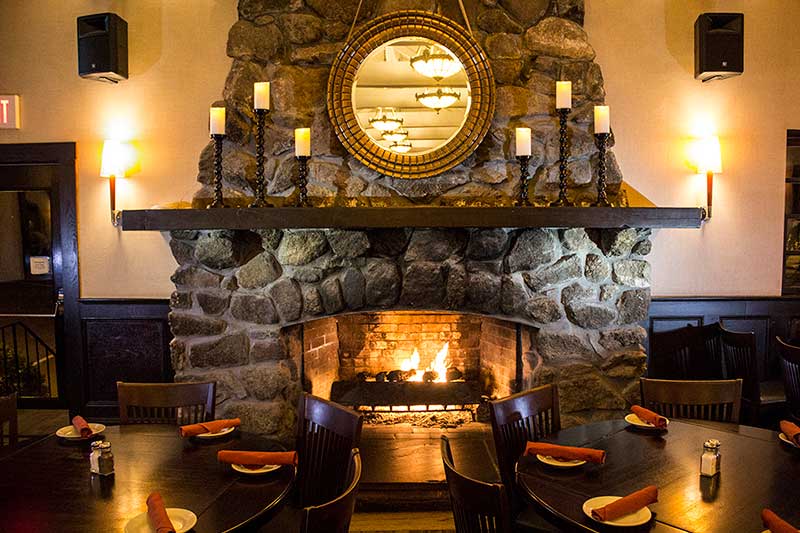 searching for wedding venues for micro weddings? the fox & hound is a great choice; this is a photo of our fireplace.