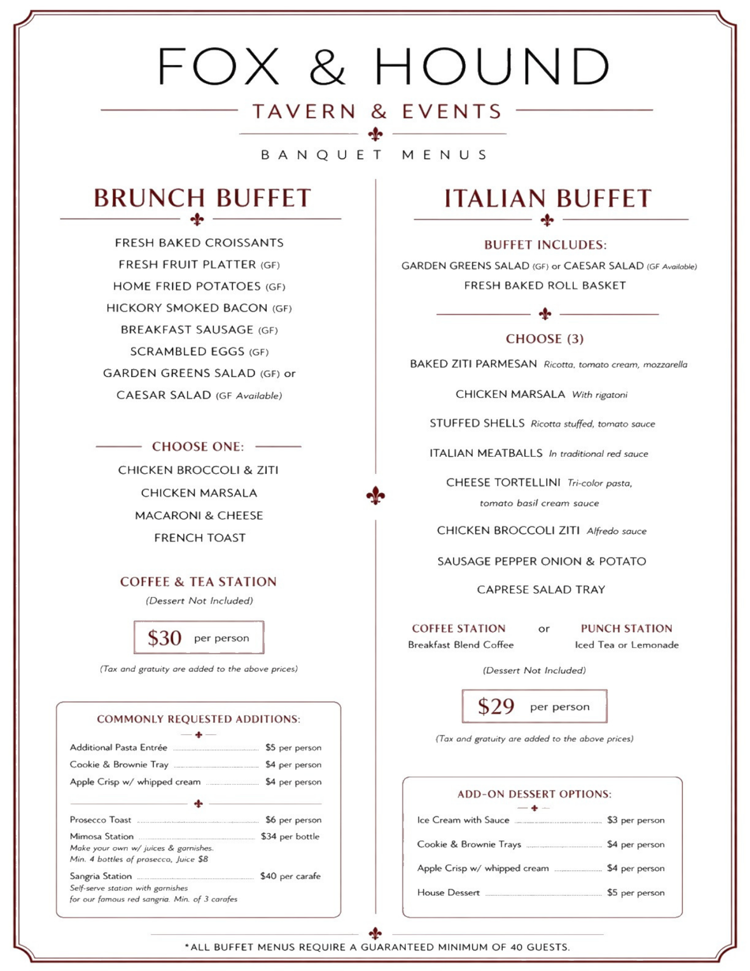 banquet menu scan