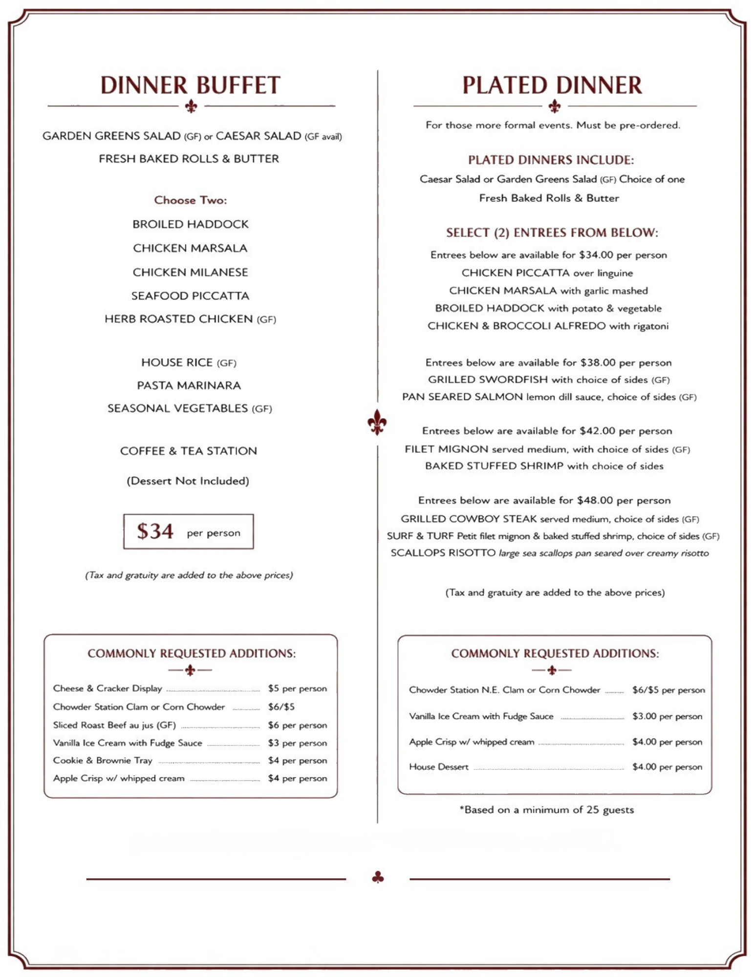 banquet menu scan
