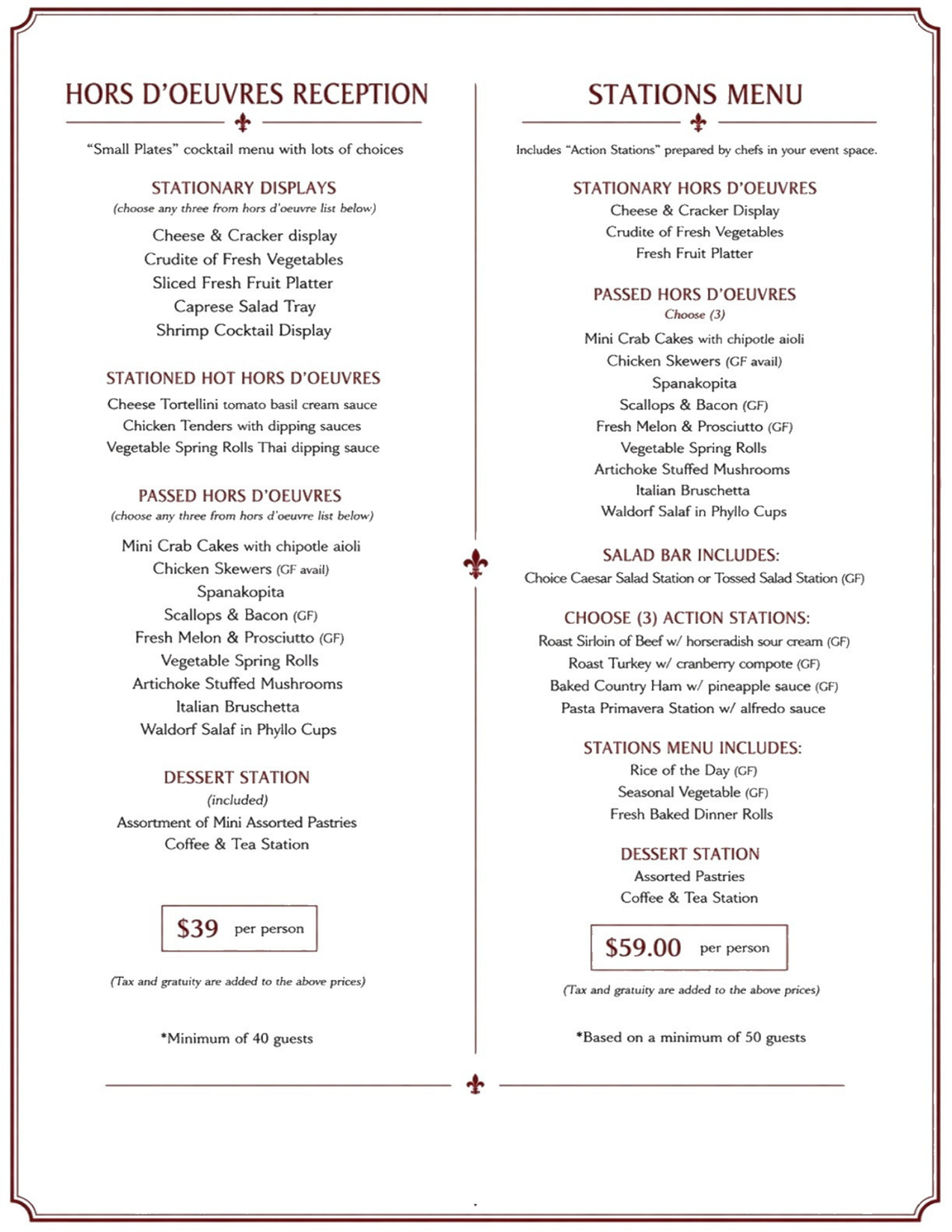 banquet menu scan