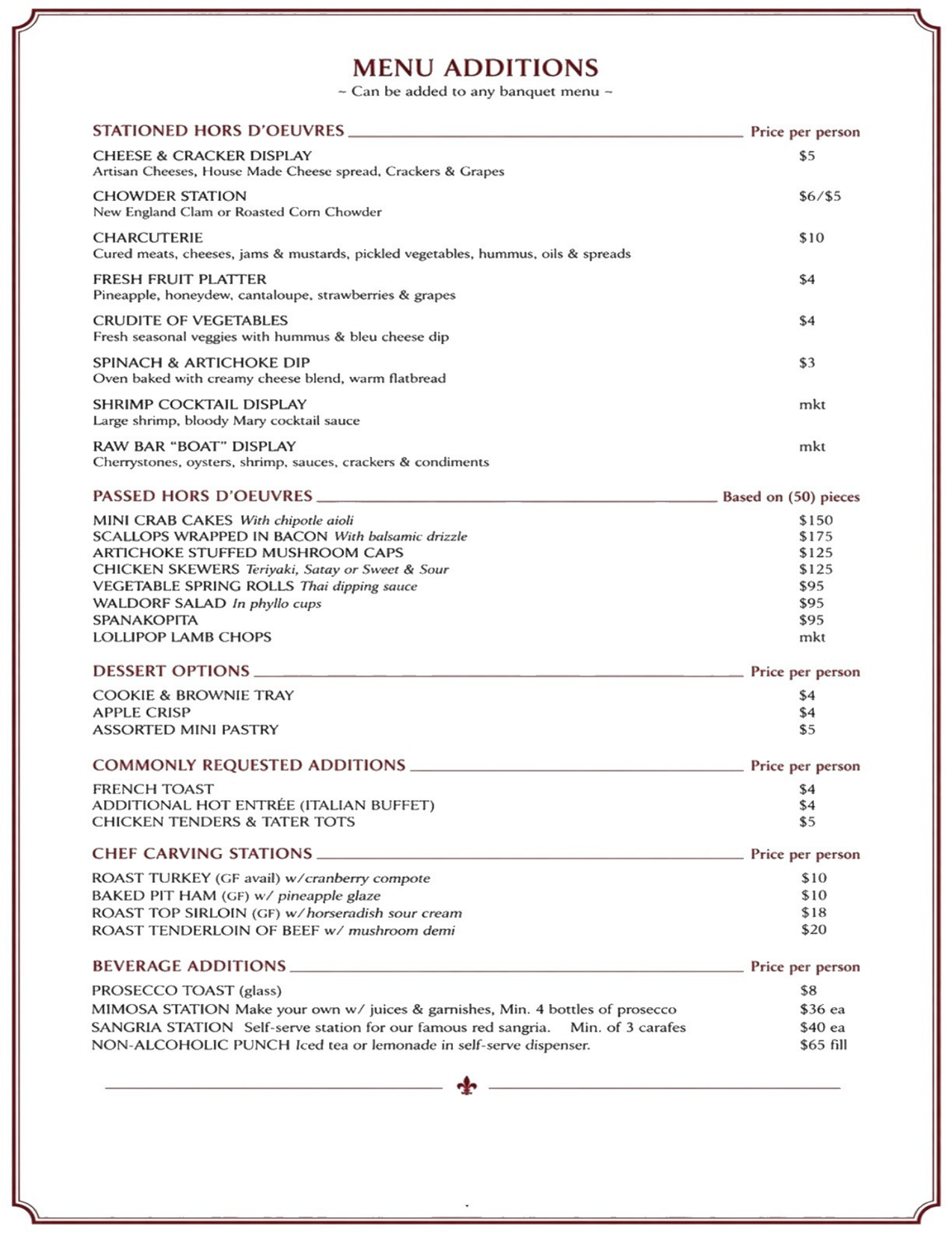 banquet menu scan